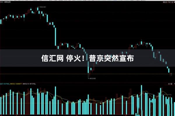 信汇网 停火！普京突然宣布