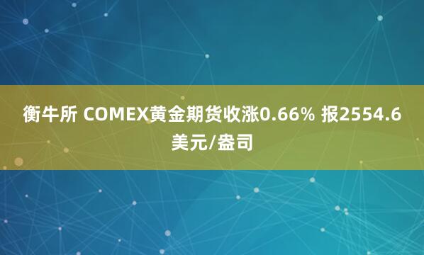 衡牛所 COMEX黄金期货收涨0.66% 报2554.6美元/盎司