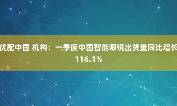 优配中国 机构：一季度中国智能眼镜出货量同比增长116.1%